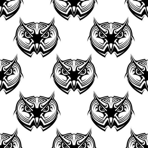 Seamless pattern of wise old owls — Stock Vector