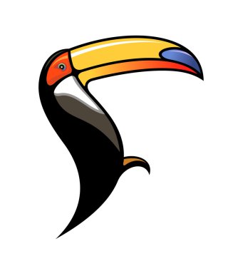 sevimli renkli çizgi toucan