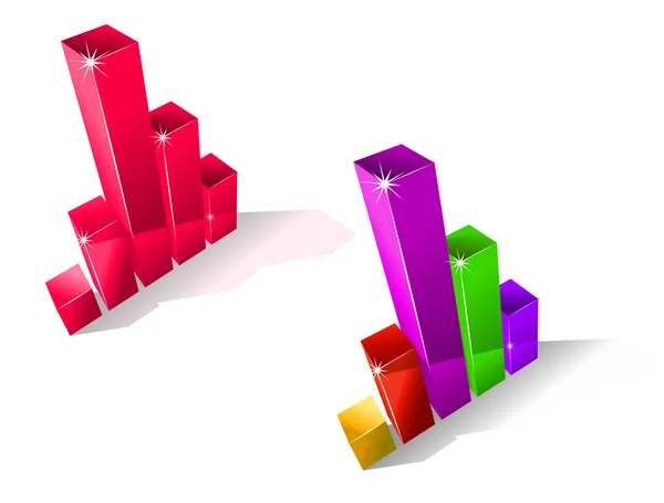 Dois gráficos de barras flutuantes — Vetor de Stock