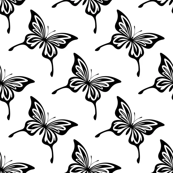 Repeat seamless pattern of butterflies — Stock Vector