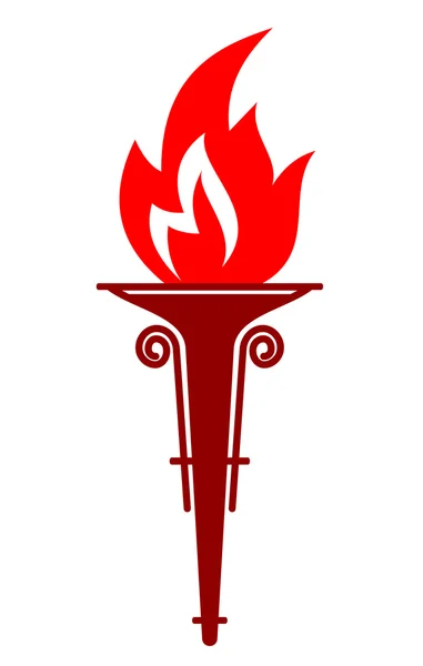 Flaming portable torch — Stock Vector