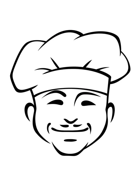 Glücklich lächelnder Koch mit kleinem Schnurrbart — Stockvektor