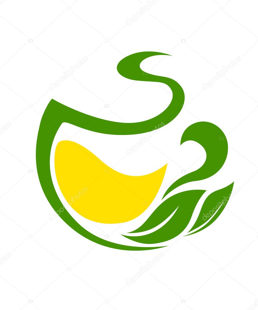 Organic green and yellow icon with leaves depicting fresh greenery and yellow sunshine for a bio or ecological concept, vector illustration