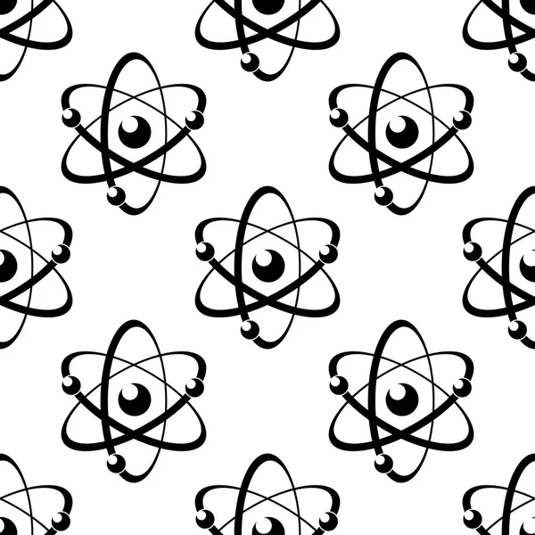 Seamless pattern with atoms, on white background — Stock Vector