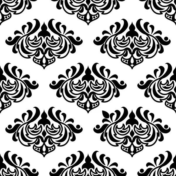 Patrón floral estilo damasco sin costuras — Vector de stock