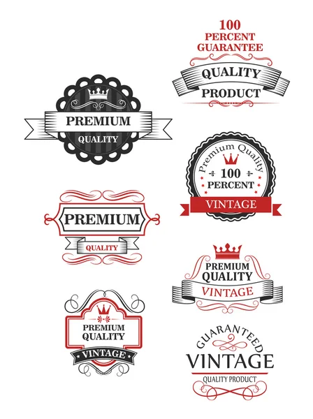 Collection de labels de qualité premium — Image vectorielle