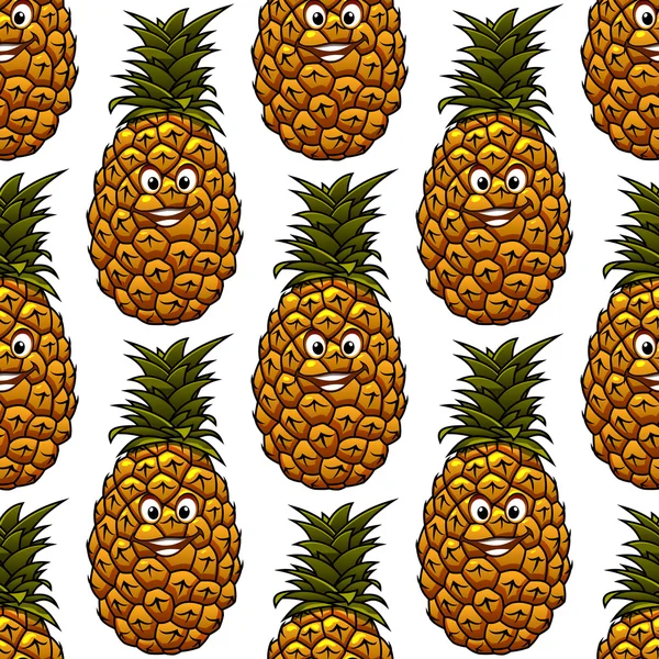 Naadloze achtergrond met ananas karakter — Stockvector