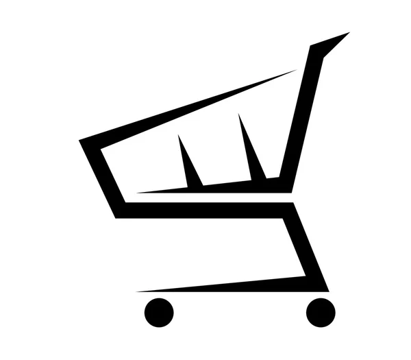 Ilustración abstracta de un carrito de la compra en blanco — Vector de stock