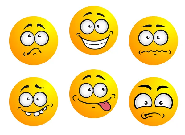 Set of yellow emoticons — Stock Vector