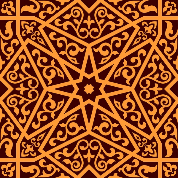 Арабский бесшовный рисунок с центральной звездой — стоковый вектор