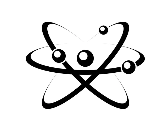 Atoom met nucleus, proton, neutronen en elektronen — Stockvector