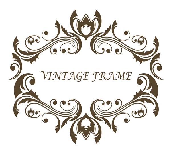 Vintage bloemen en foliate frame — Stockvector