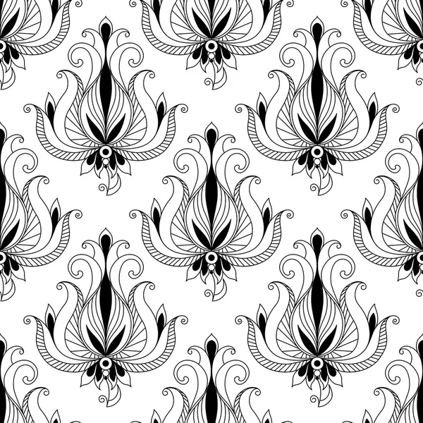 Beau motif floral arabesque sans couture — Image vectorielle