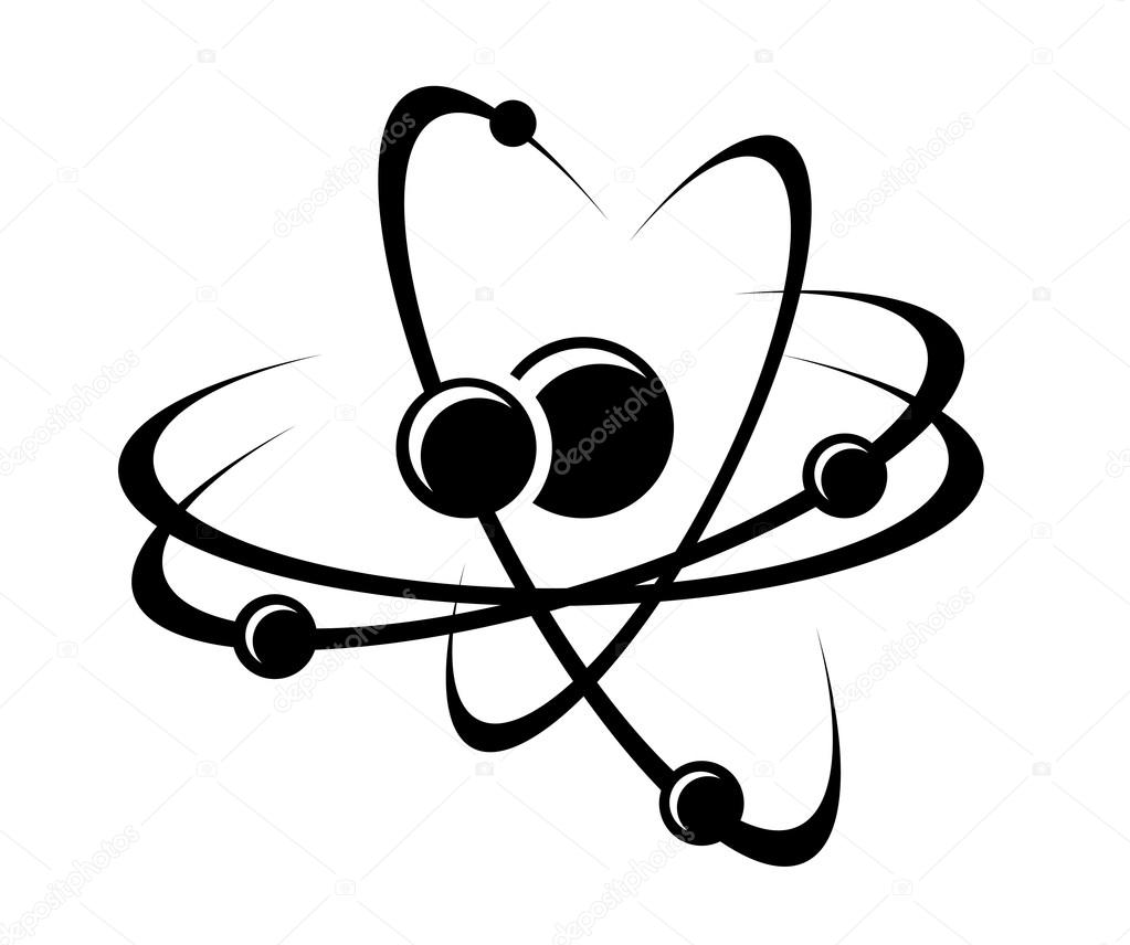 Atoms orbiting around a nucleus