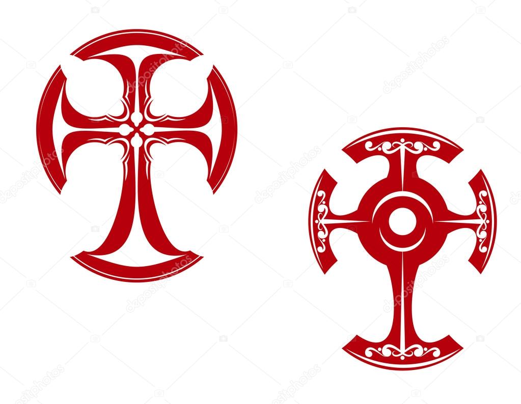 Two stylized crosses