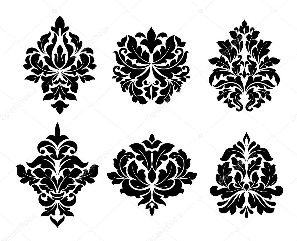Collection of six different arabesque designs