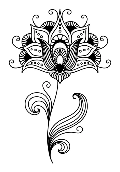 Diseño floral persa adornado — Vector de stock