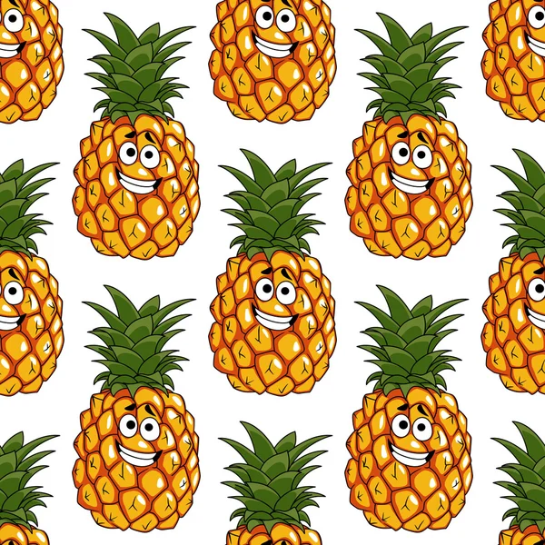 Seamless background pattern of pineapples fruits — Wektor stockowy