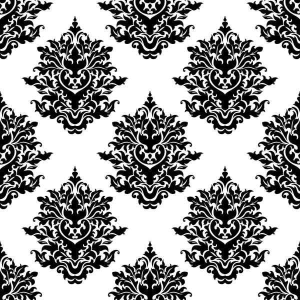 Ornate seamless pattern with foliate arabesque motifs — Stock Vector