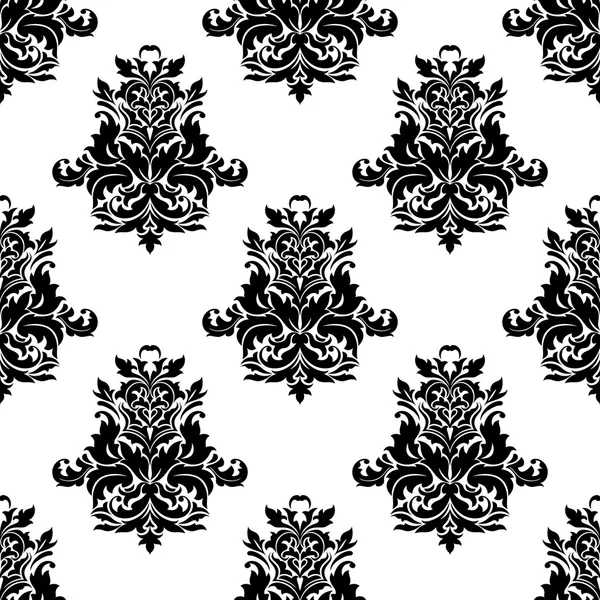 Foliate arabesque motif seamless pattern — Stock Vector