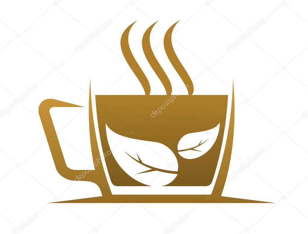 Fresh cup of steaming hot herbal tea