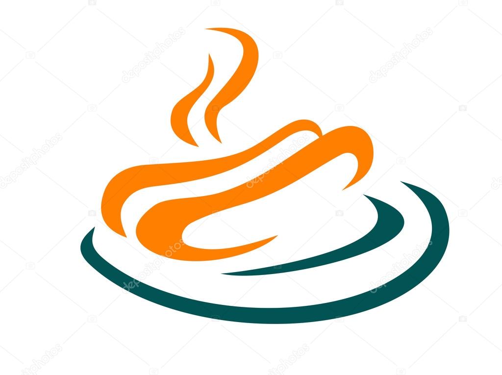 Fastfood or takeaway food hotdog icon with two steaming sausages on a plate, coloured doodle sketch vector illustration