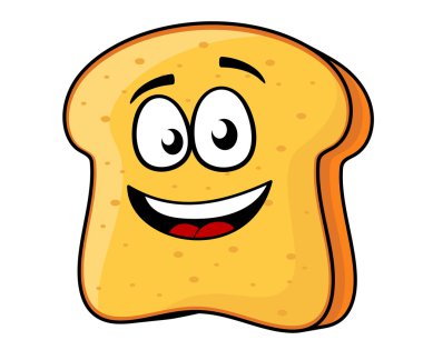 dilim ekmek veya tost gülen bir gülümseme ile