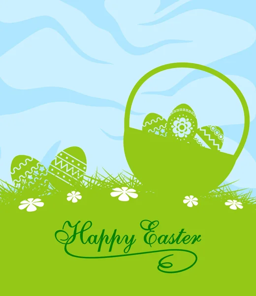 Fresh blue and green Easter background — Stock Vector