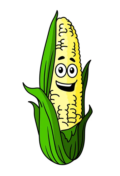 Happy corn on the cob with a big smile — Stock Vector