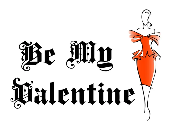 Femme rétro avec My Valentine design — Image vectorielle