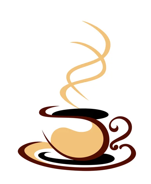 Caliente taza de café humeante — Vector de stock
