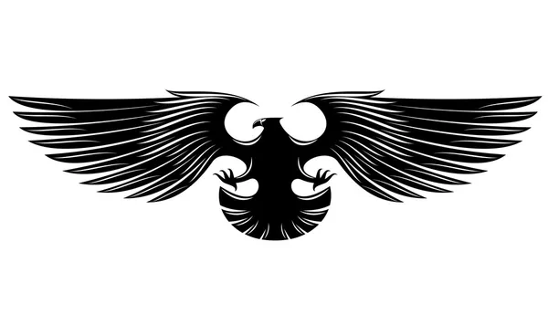 Black heraldic eagle — Stock Vector