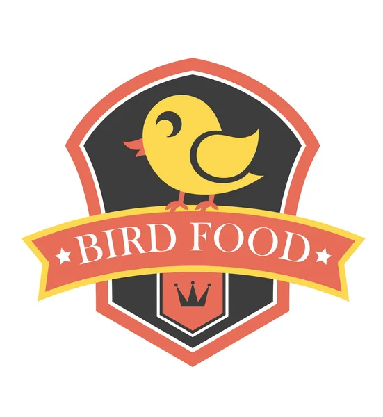 Oiseau nourriture emblème — Image vectorielle