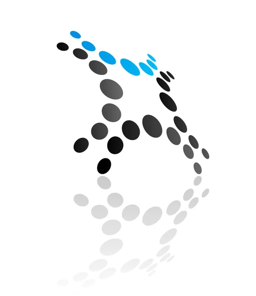 Abstracte blauw ontwerp symbool — Stockvector