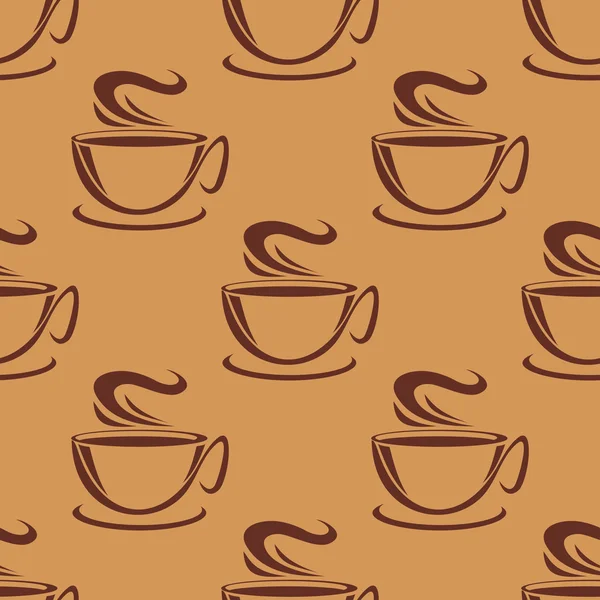 Patrón inconsútil de tazas de café humeante — Archivo Imágenes Vectoriales