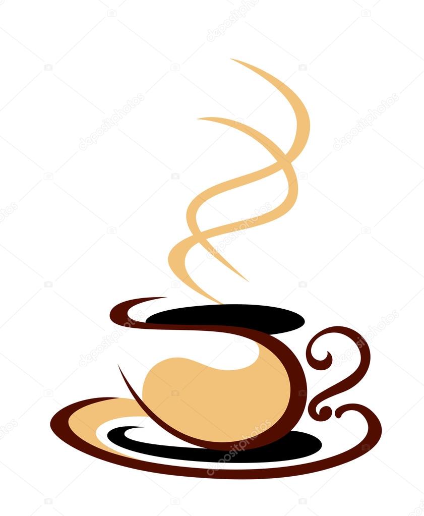 Hot steaming cup of coffee
