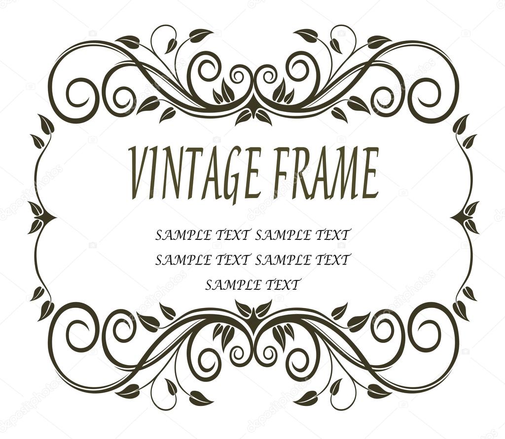 Vinatge frame with curlicues and swirls