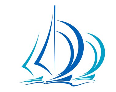Dynamic motion of sailboats clipart