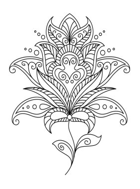 karmaşık narin çiçek motifi tasarım öğesi