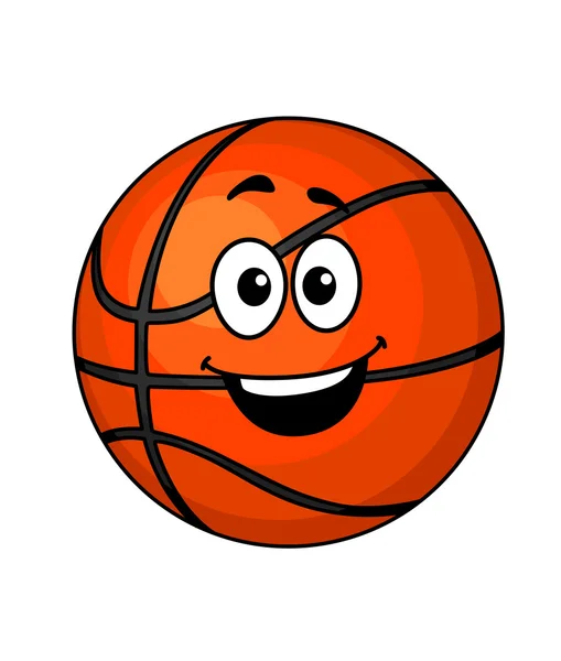 Cartoon happy basketball ball — Stock Vector