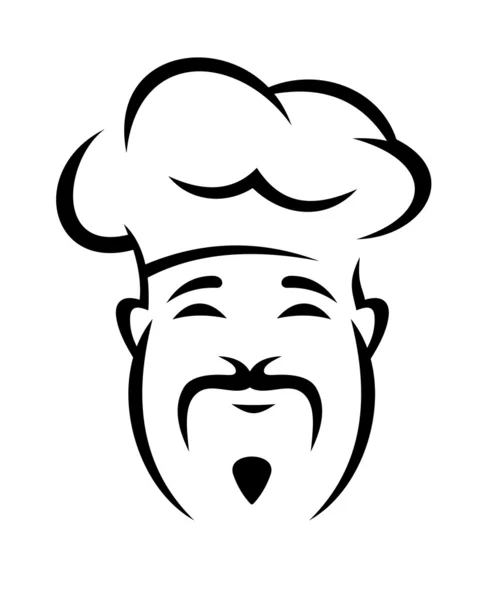 Cheerful chinese chef with a moustache — Stock Vector