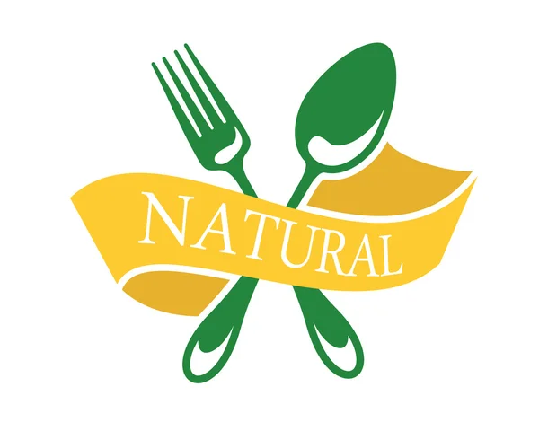 Icône du restaurant représentant la nourriture naturelle — Image vectorielle