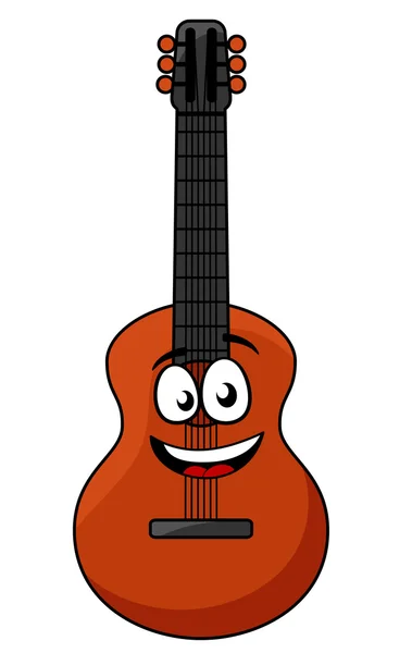 Boldog fából készült akusztikus gitár — Stock Vector