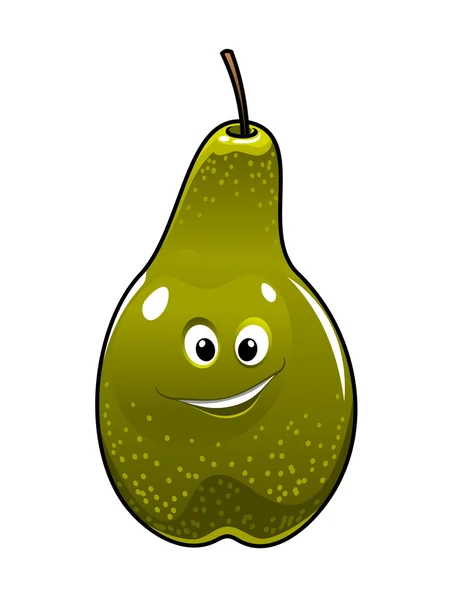 Happy green smiling pear — Stock Vector