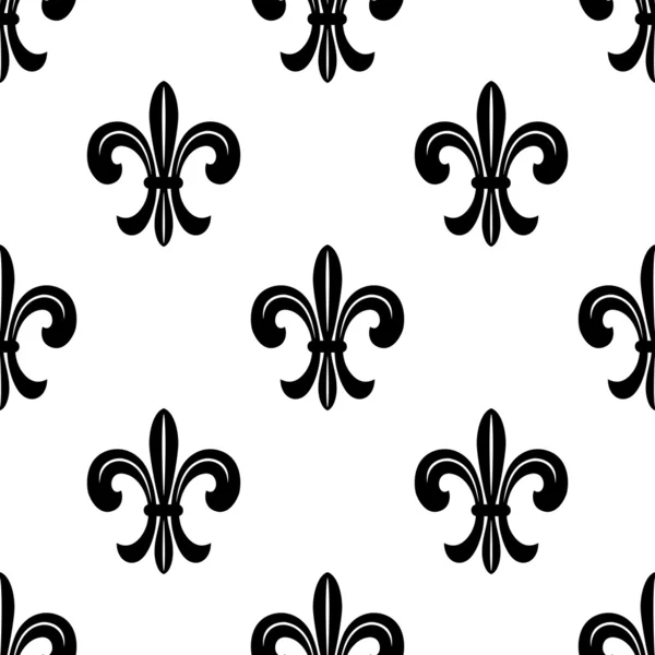 Stylized French fleur de lys seamless pattern — Stock Vector