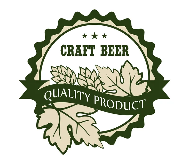 Etiqueta de diseño de cerveza artesanal para un producto Premium — Vector de stock