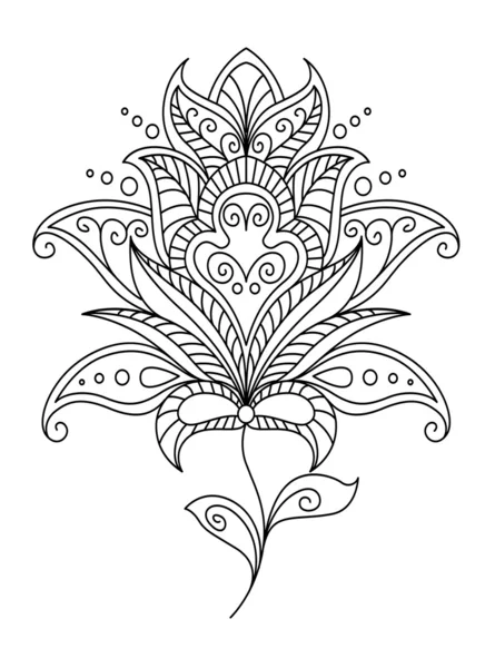 Karmaşık narin çiçek motifi tasarım öğesi — Stok Vektör