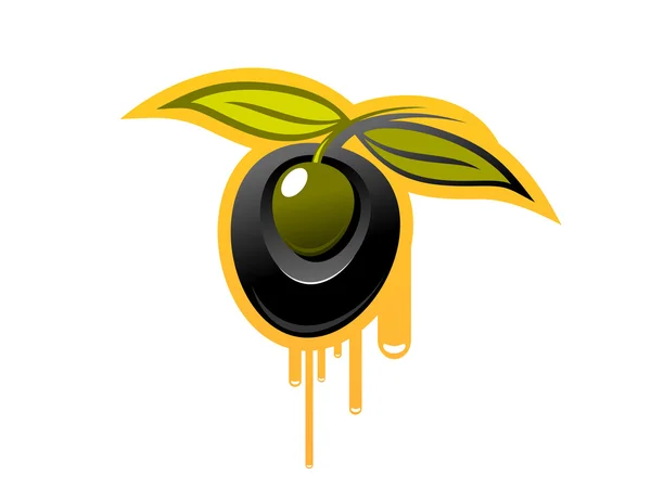Huile d'olive noire brillante goutte à goutte — Image vectorielle
