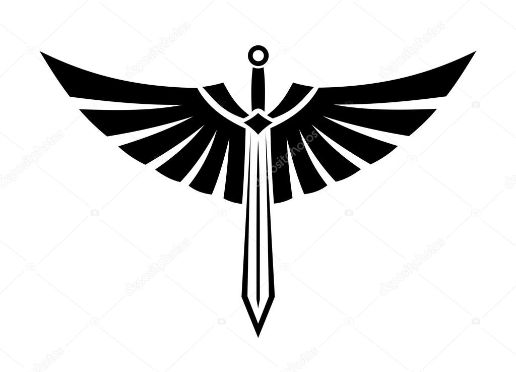 Winged sword tattoo