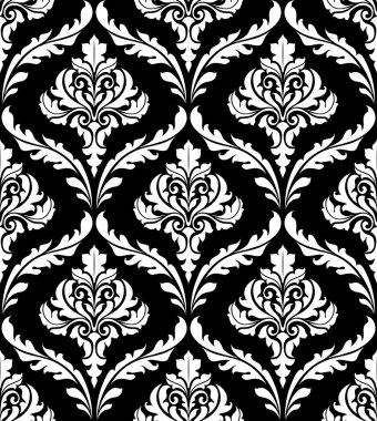 Dikişsiz Arabesk tasarım siyah beyaz